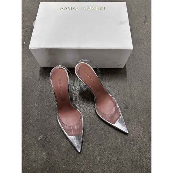 Amina Muaddi Shoes - AMINA MUADDI Holli Glass Heels Transparent